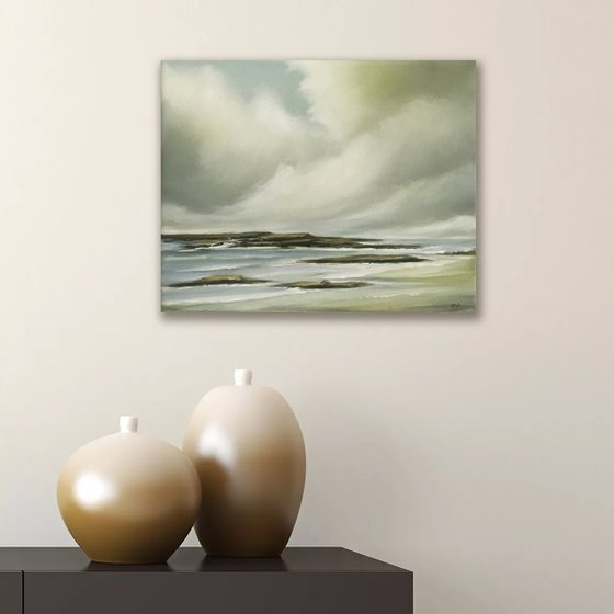 Changing Of The Tides - Original Seascape Oil Painting on Stretched Canvas