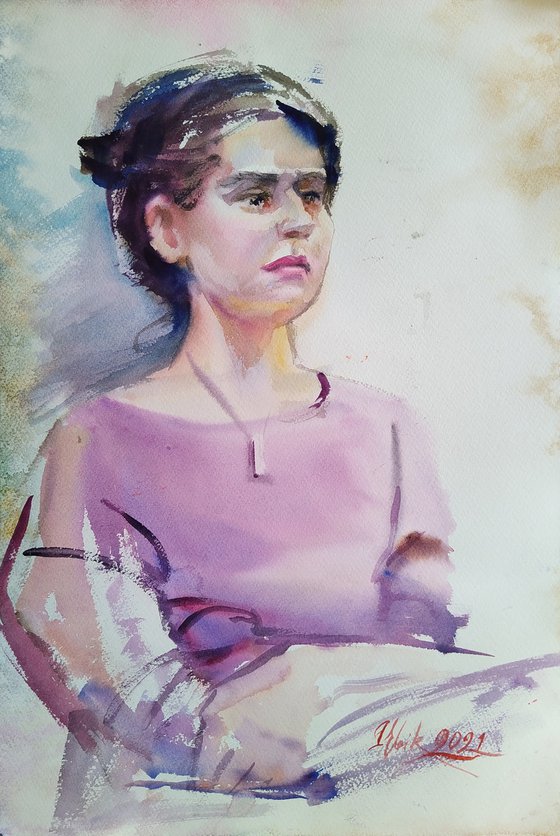 Young woman in purple (portrait) "Susanna"