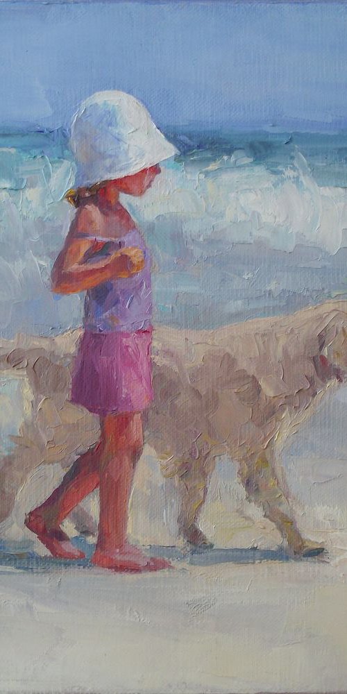 Girl with dog by Vachagan Manukyan