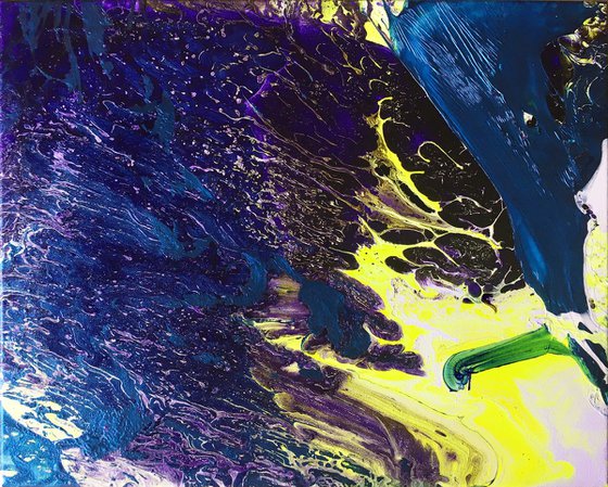 "Let It Burn You Up" - Original Abstract PMS Fluid Painting - 20 x 16 inches