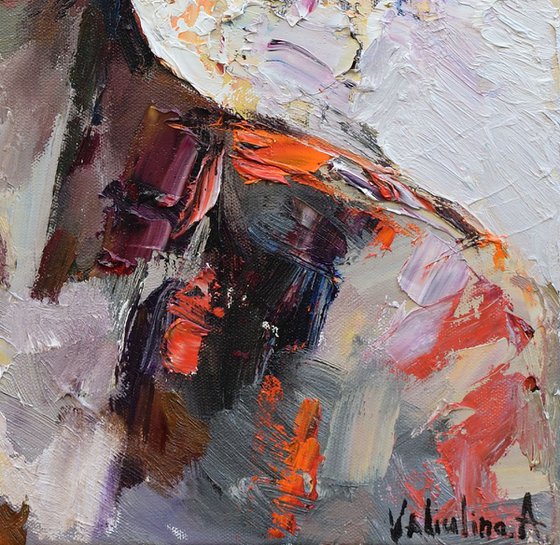 Abstract girl portrait painting #14 - Original oil painting