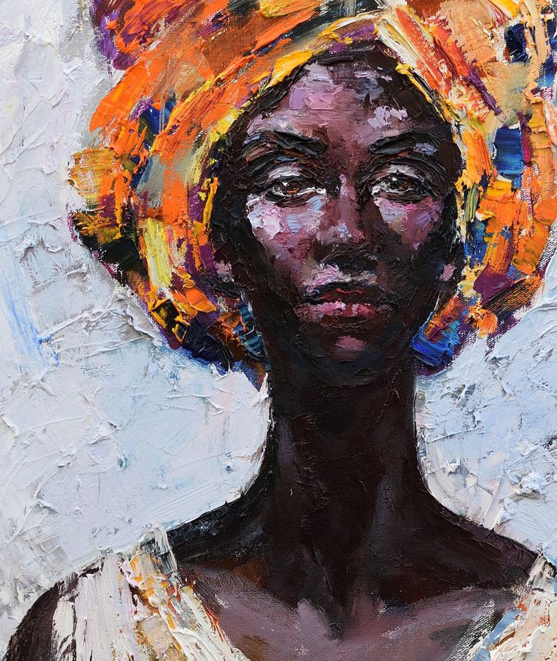 African Queen portrait painting #2 - Original oil painting Oil painting ...