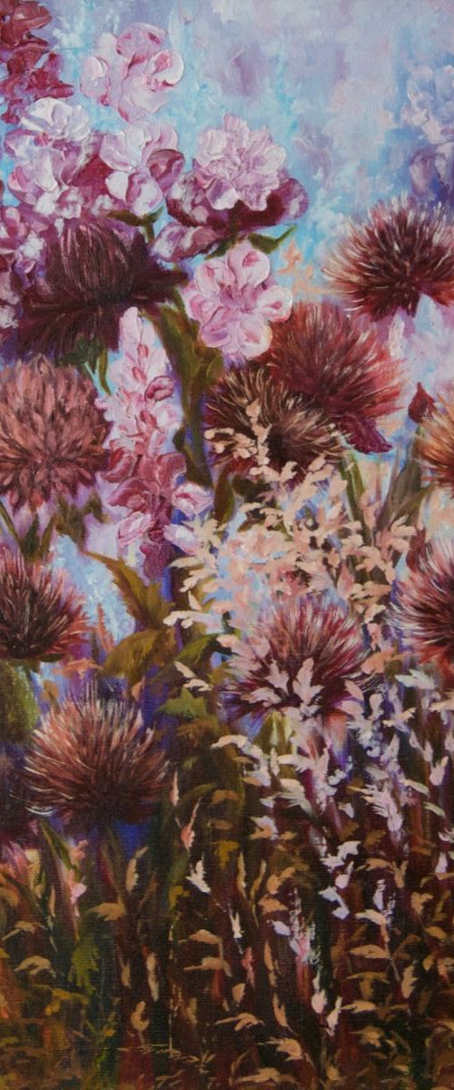 Floral painting - Symphony of flowers by Anna  Voloshyn