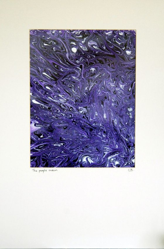 The purple ocean (matted artwork)