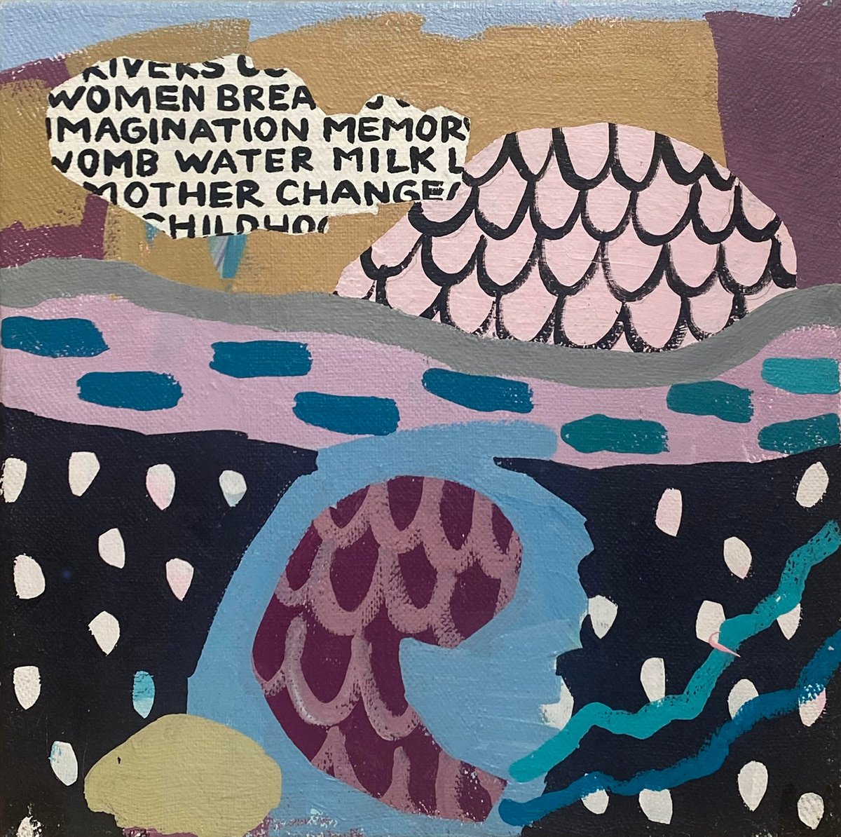 Surrealistic Abstract Acrylic Painting By Sofi Ginger, 16 X 16", Womanhood, Original Artwork