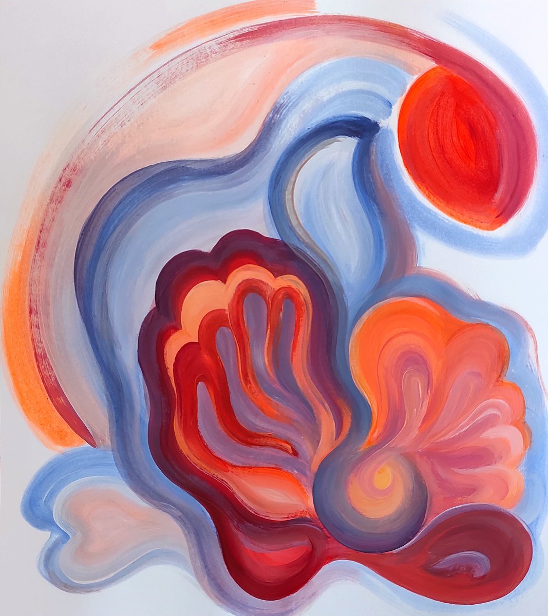 Expressive Abstract Acrylic Painting By Tetiana Borys, 10 X 12", A Fragment Of Memory, Original Artwork