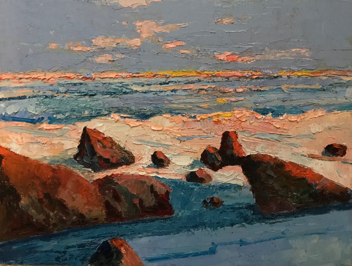 Light again seascape oil painting by Padmaja Madhu