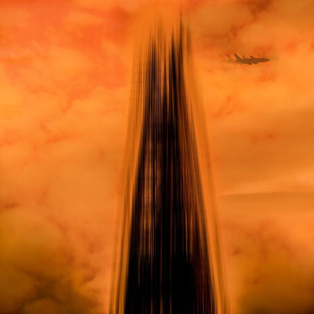 Abstract London: Shard and Plane by Graham Briggs
