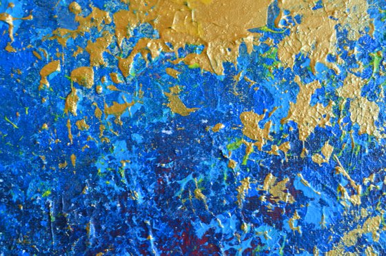 Gold and Blue - Modern abstract Gift Idea Urban art