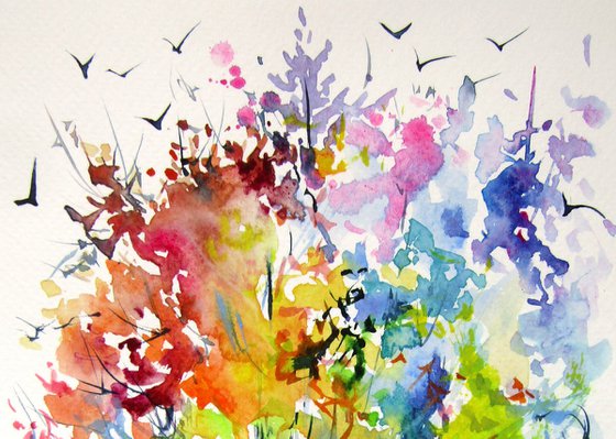 Fall with birds collection