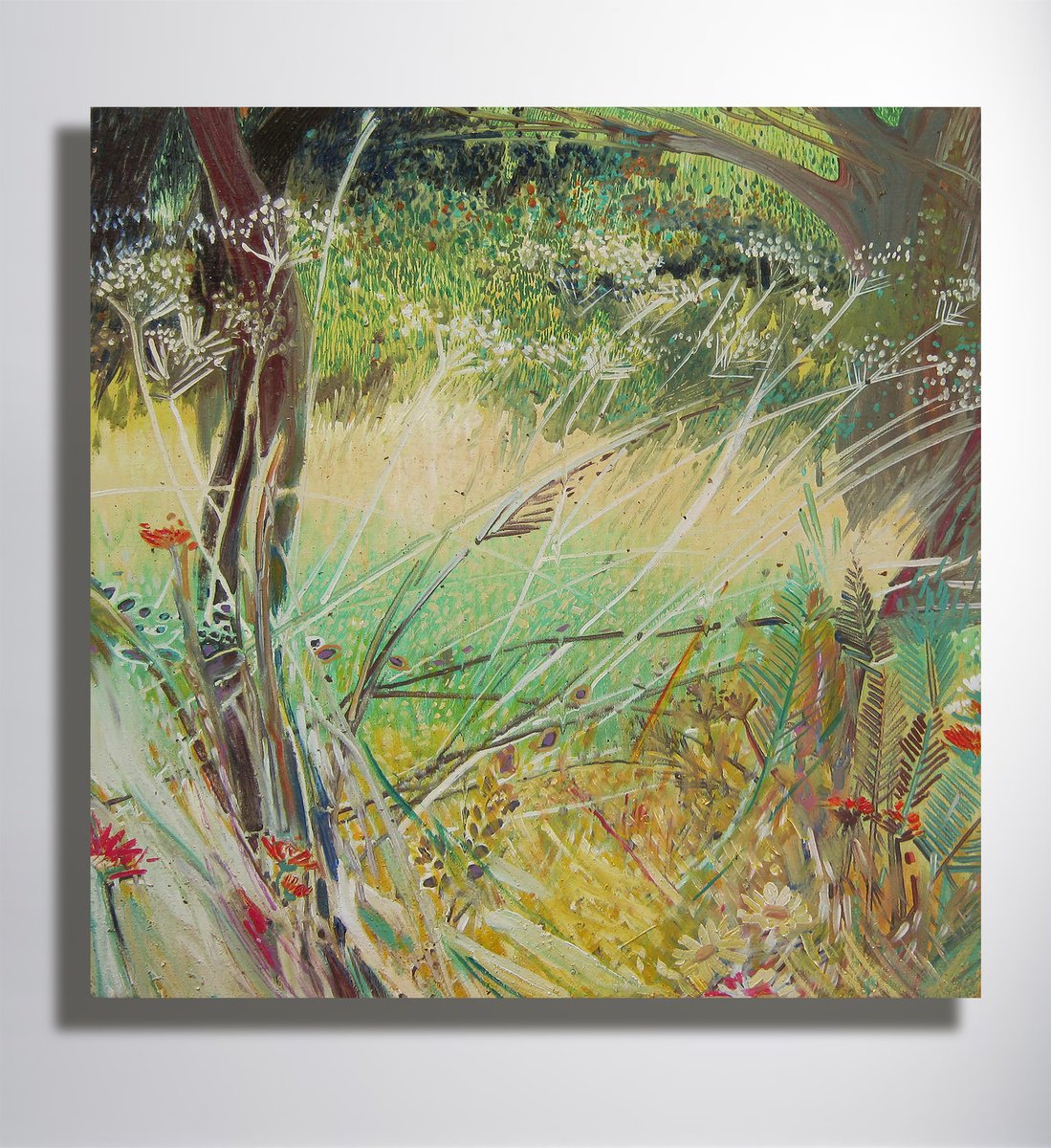 Impressionistic Landscape Oil Painting By Marya, 28 X 28", "Summer", Original Artwork