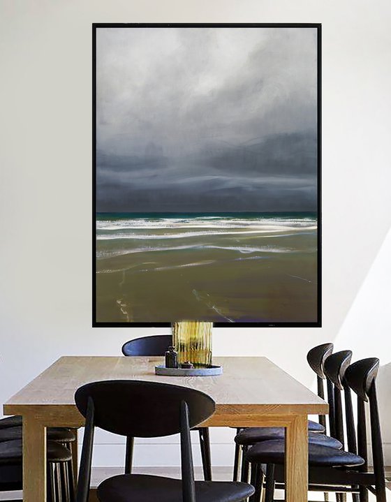 Cloudy grey sky 40x30" 107x76cm Contemporary Art by Bo Kravchenko