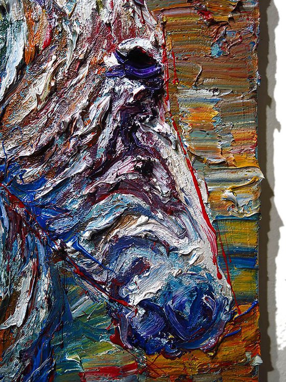 Original Oil Painting Abstract Expressionism Impressionism Horse
