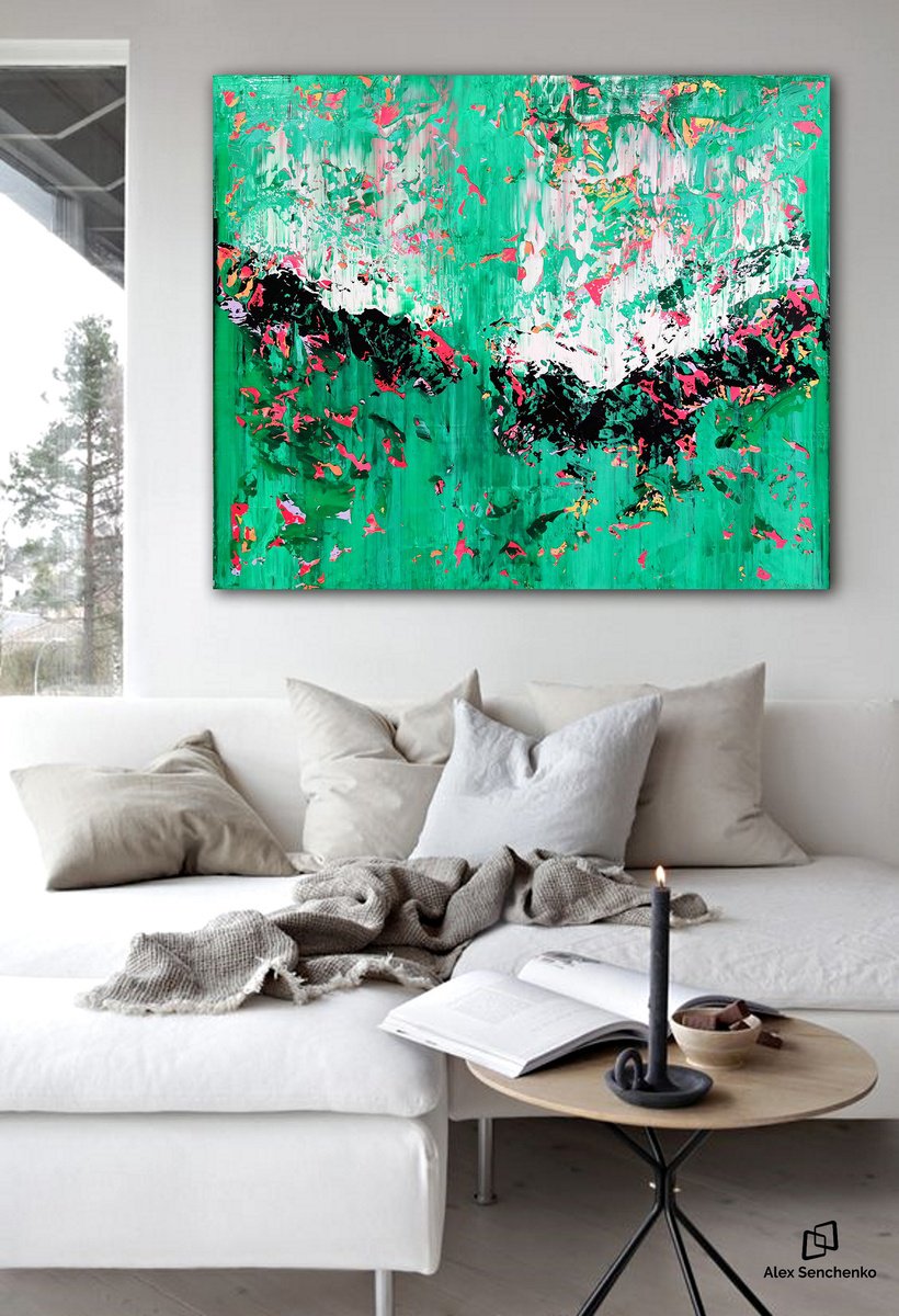 Abstract Acrylic Painting By Alex Senchenko, 47 X 39, Abstract 2262, Original Artwork