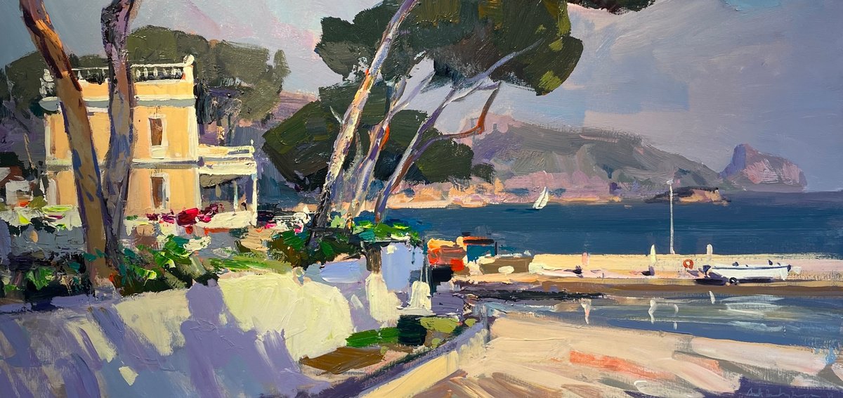  Sea Coast Altea. 90X120 Acr Canv By Anton Gudzykevych, 47 X 35, Artwork For Sale On Artfinder