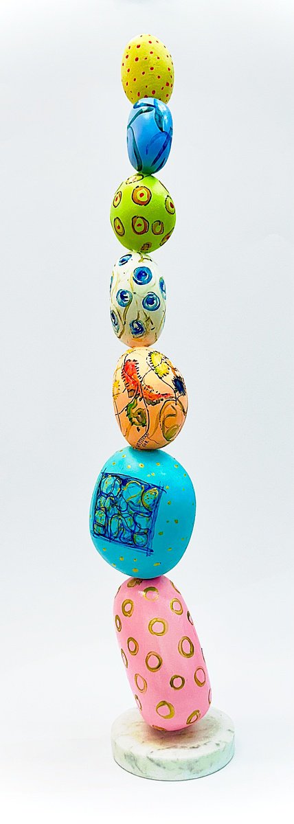 Geometric Abstract Wood Sculpture By Gor Avetisyan, 4 X 20, Happy Game Iii, Original Artwork