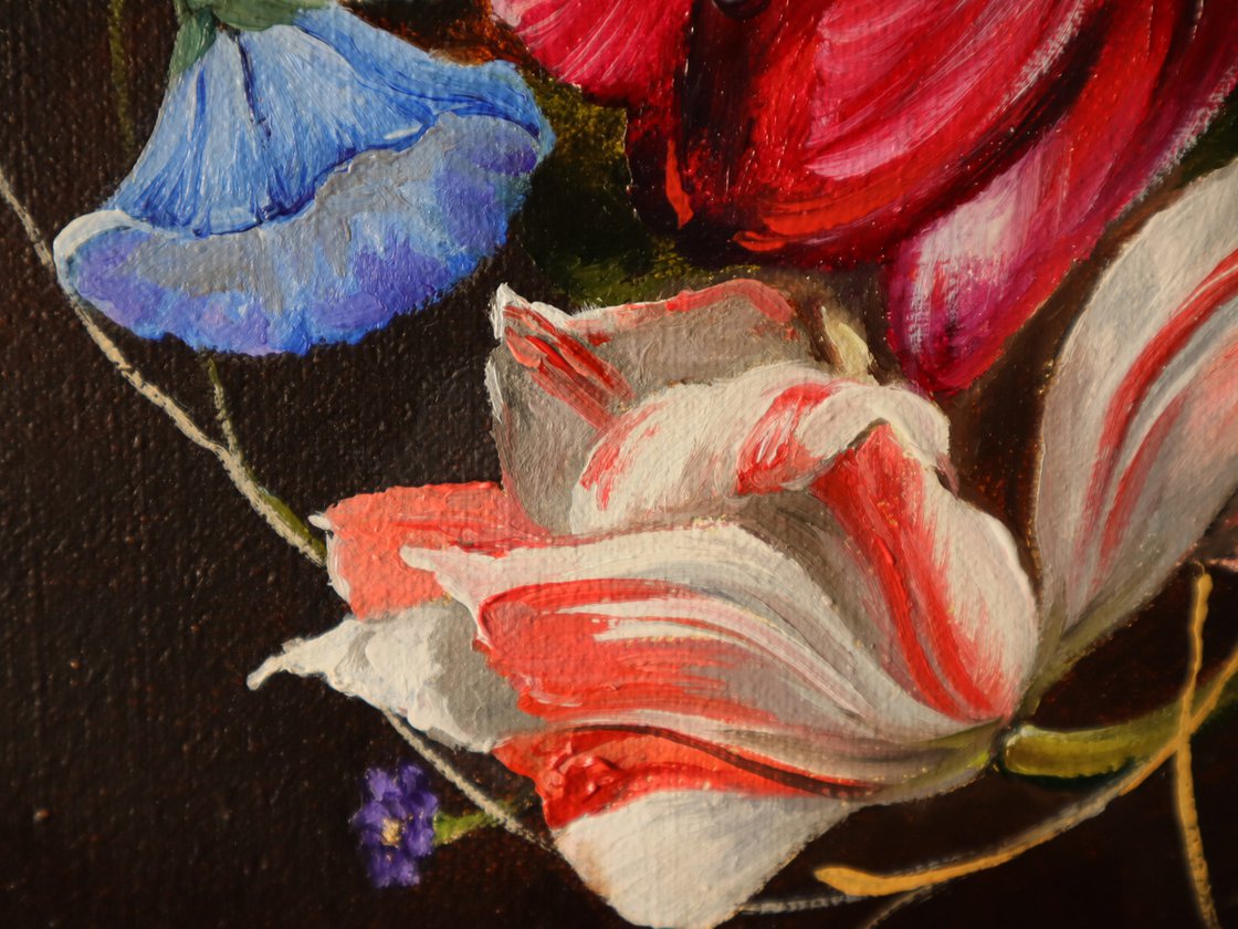 Tulip Painting, Still Life Original Oil Art 2024 Painting on Canvas, Gallery Floral Wall Art