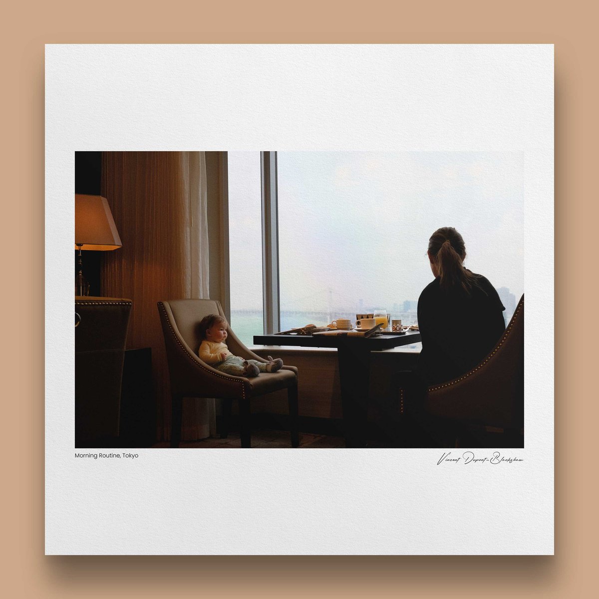 Portrait Photograph By Vincent Dupont-Blackshaw, 20 X 20", Morning Routine, Tokyo, Original Artwork