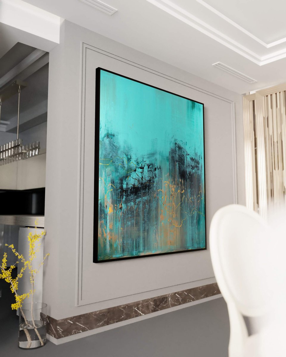 Organic Abstract Acrylic Painting By Nemanja Nikolic, 55 X 63", Jaws Of Time, Original Artwork