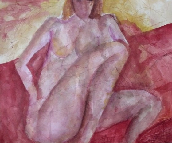 NUDE ON THE RED BLANKET