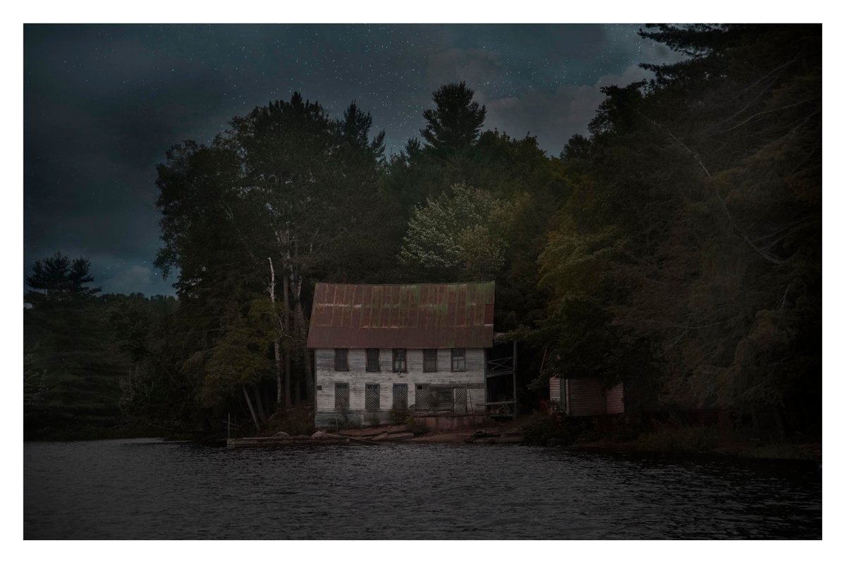 Abandoned House, Long Lake - 36 x 24- Dusk Series by Brooke T Ryan