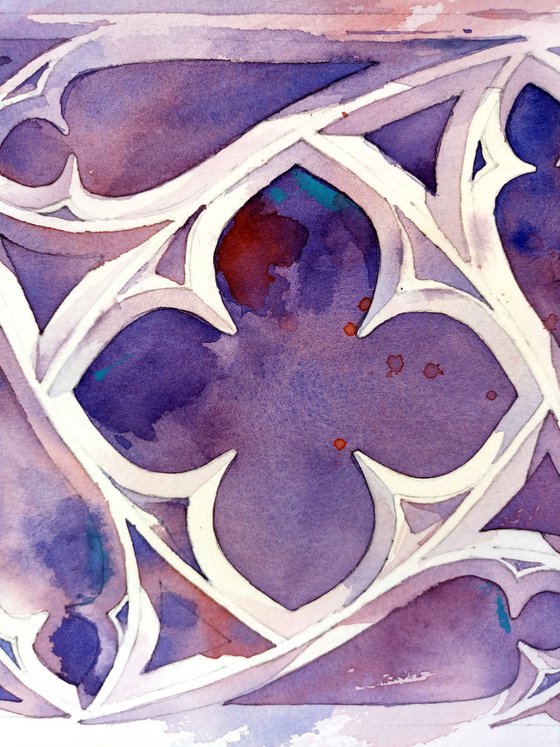 Watercolor Architectural gothic element