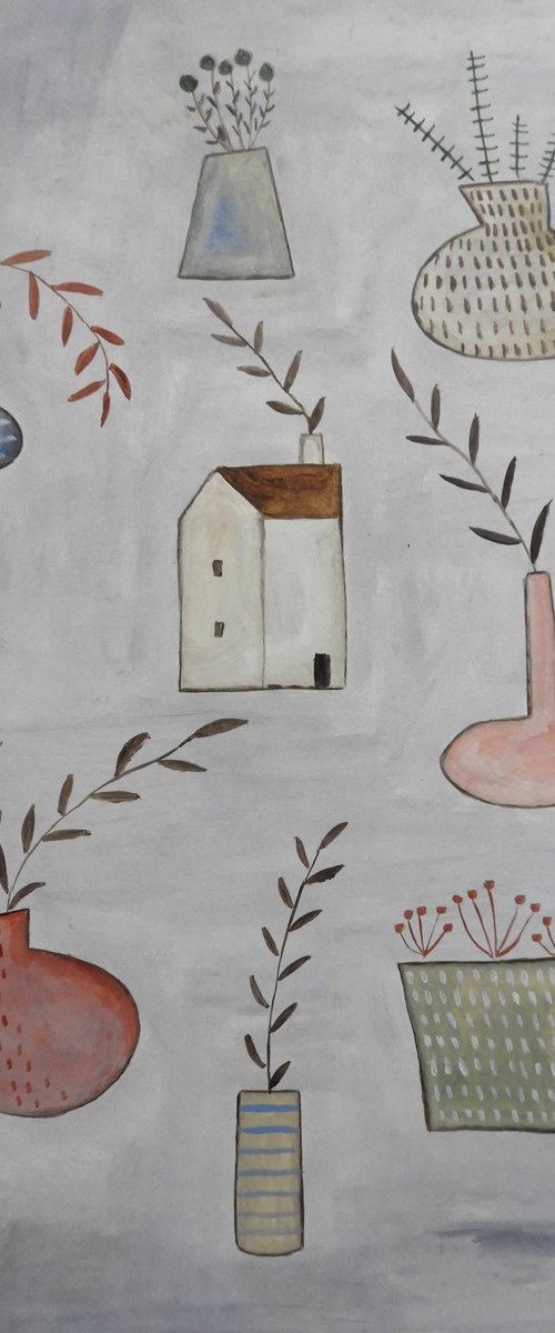 A small group of plant vases by Silvia Beneforti