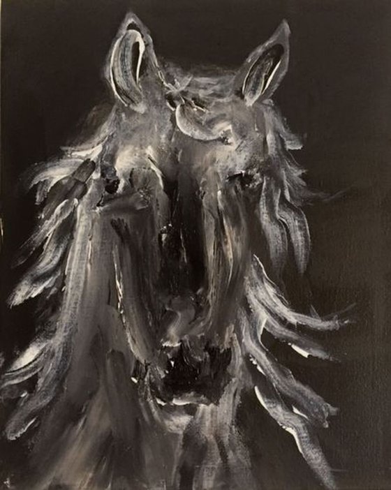 Ghost horse - acrylic painting