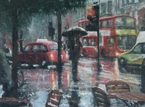 London Rain Painting by Shaun Burgess