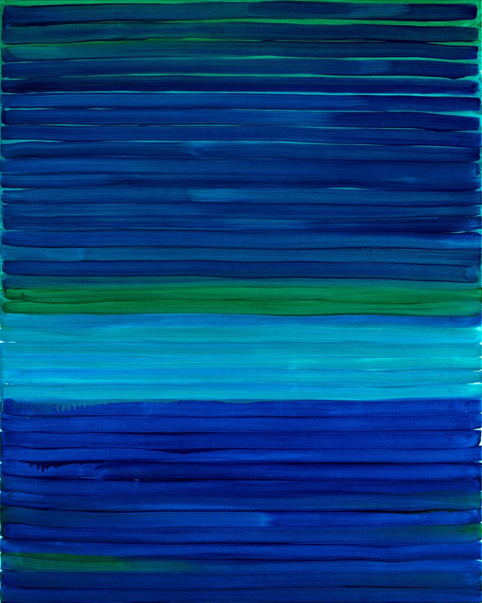 Geometric Abstract Oil Painting By Nataliia Sydorova, 31 X 39", Blue 2, Original Artwork