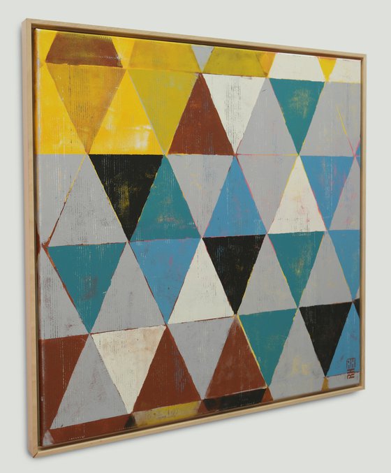 Triangle Traffic I - Incl Frame - 85x85CM - Ronald Hunter - 6M