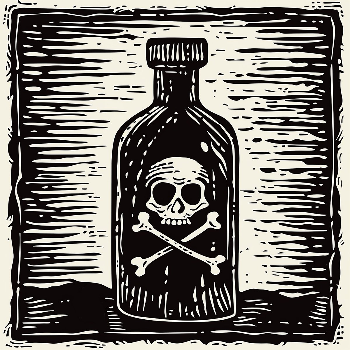 Illustrative Still Life Acrylic Painting By Kosta Morr, 12 X 12", Poison, Original Artwork