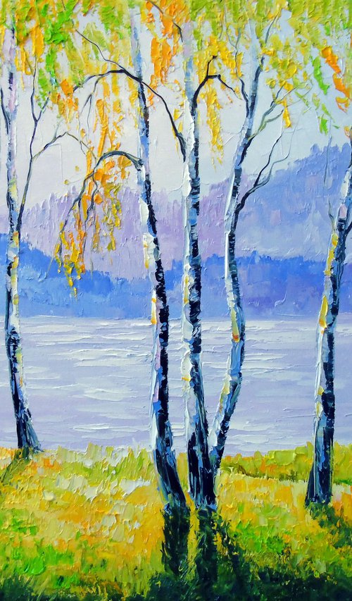 Birches by the river by Olha Darchuk