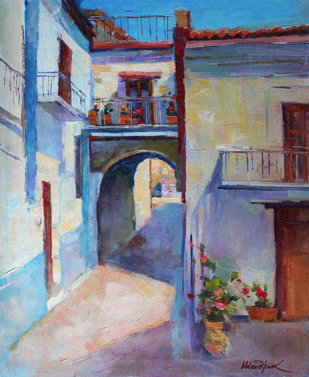 Impressionistic Landscape Oil Painting By Tetiana Shendryk, 16 X 20", Lovely Corner, Original Artwork