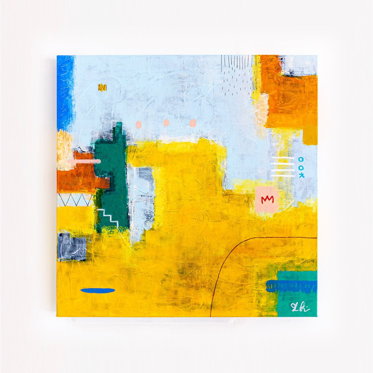 Abstract Acrylic Painting By Hyunah Kim, 24 X 24, Belle, Original Artwork