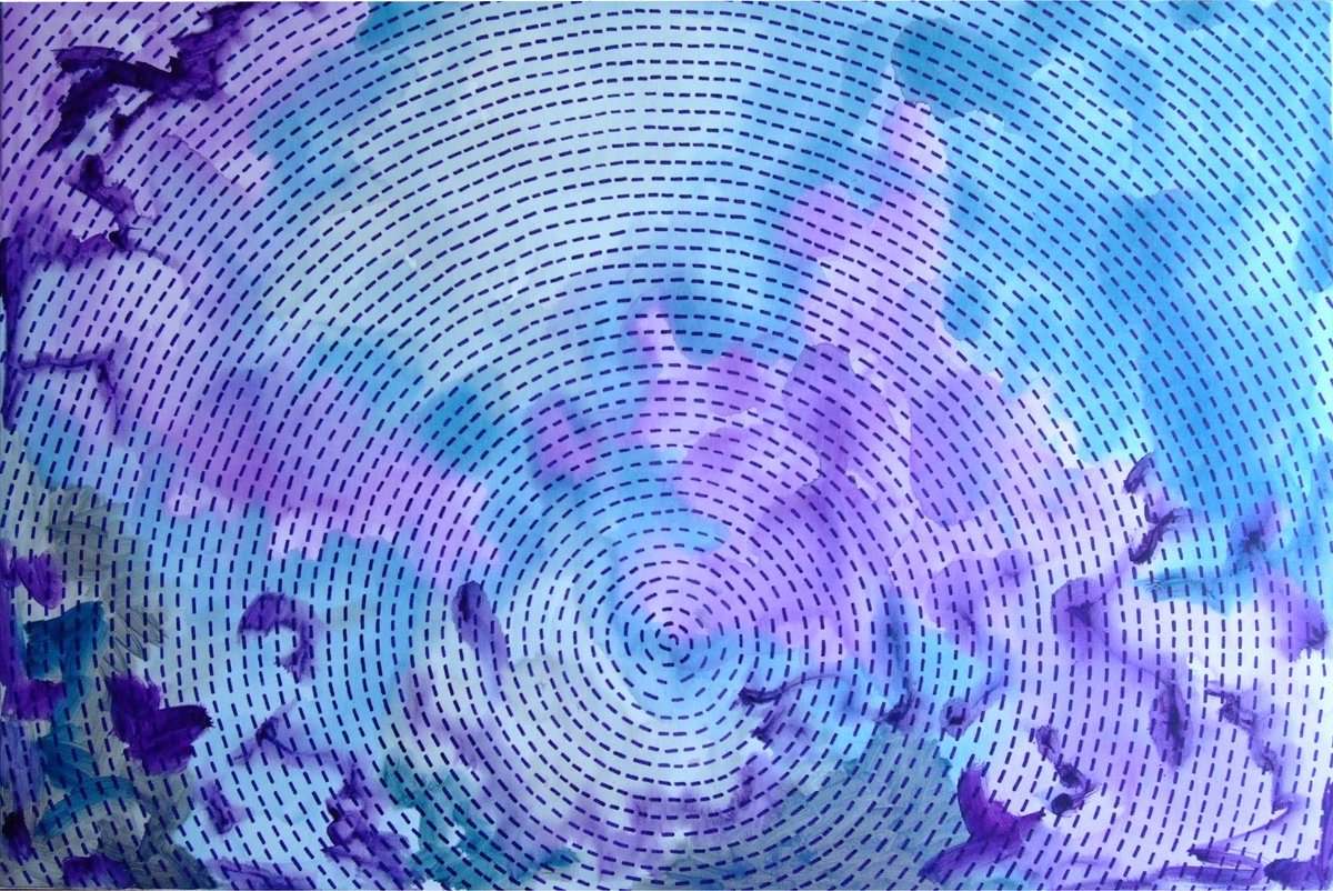 Abstract Acrylic Painting By Marina Krylova, 47 X 31", Infinity #77, Original Artwork