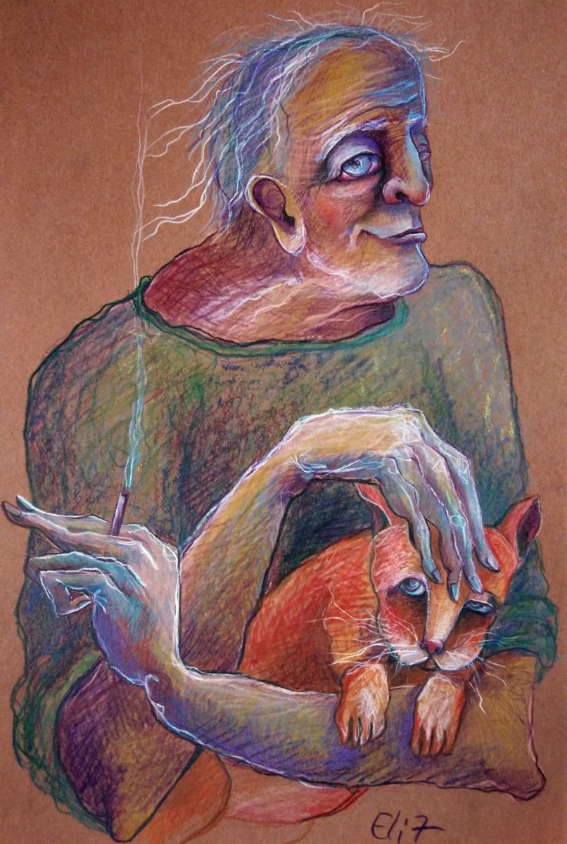 Expressive Pencil Drawing , Conspirators By Elisheva Nesis, 12 X 18, Artwork For Sale On Artfinder