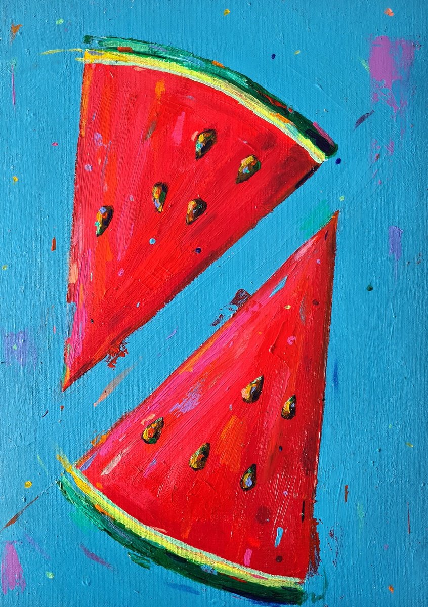  Watermelon Slices By Dawn Underwood, 8 X 12, Artwork For Sale On Artfinder