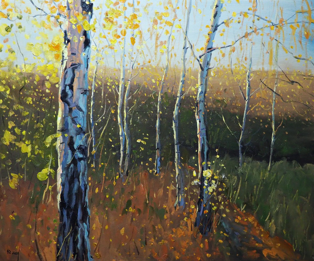 Impressionistic Landscape Oil Painting By Yuanyuan Liu, 26 X 21", Seascape, Original Artwork