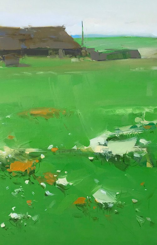 Old Farm, Original oil painting, Handmade artwork, One of a kind by Vahe Yeremyan