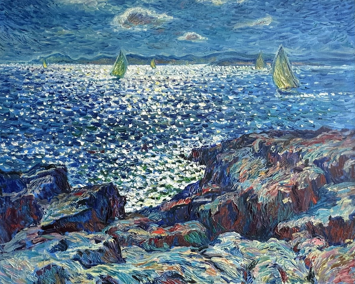 Impressionistic Landscape Oil Painting By Andrii Chebotaru, 39 X 31, Sunny Radiance, Original Artwork