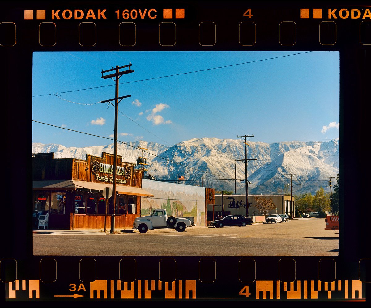 Urban And Pop Landscape Photograph By Richard Heeps, 33 X 28", On The Road ~ Lone Pine, California, 2000, Original Artwork