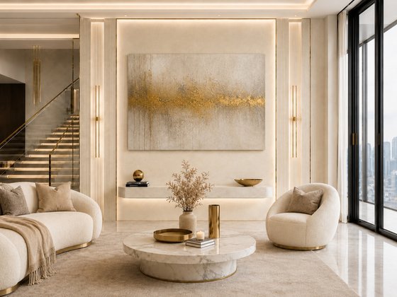 Gold Horizon in Beige Twilight
