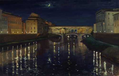 Ponte Vecchio at night by Andrii Kateryniuk