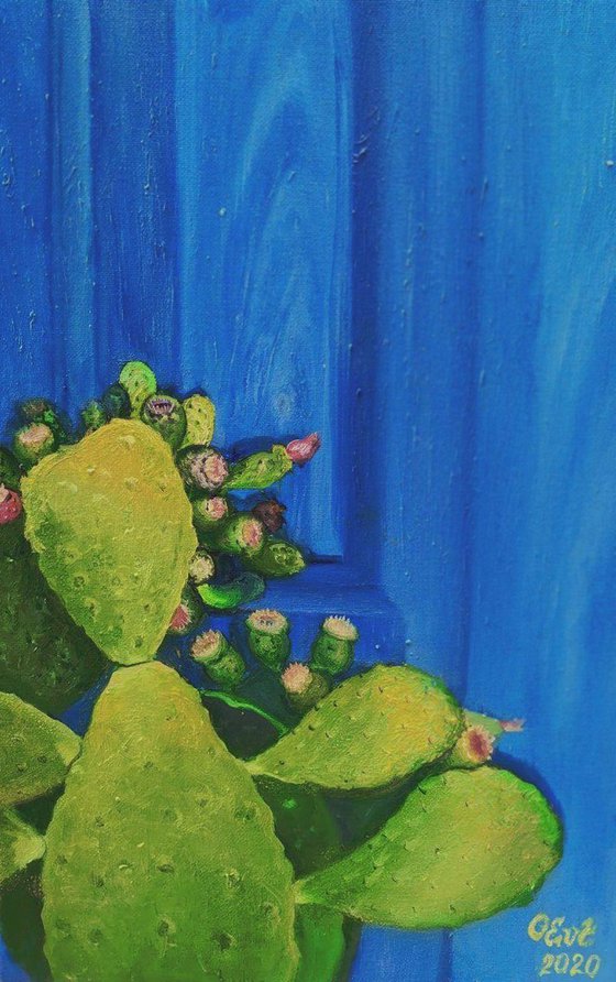 Cactus in Sicilian Blue