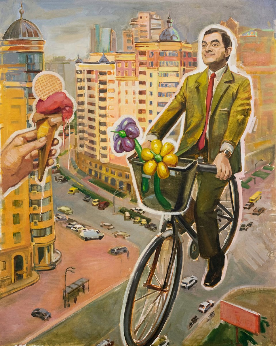 Impressionistic Portrait Oil Painting By Dita Galas, 67 X 79, Lightness Of Street Dreams, Original Artwork