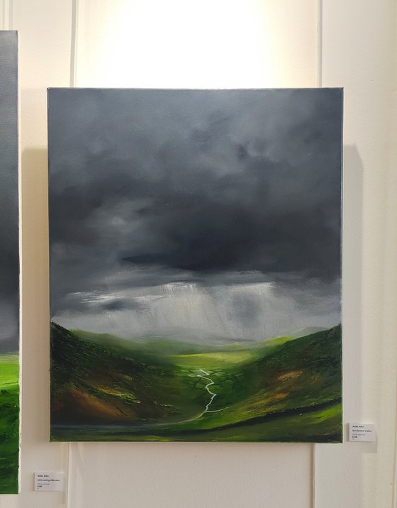 Illuminated Valley, Original oil painting