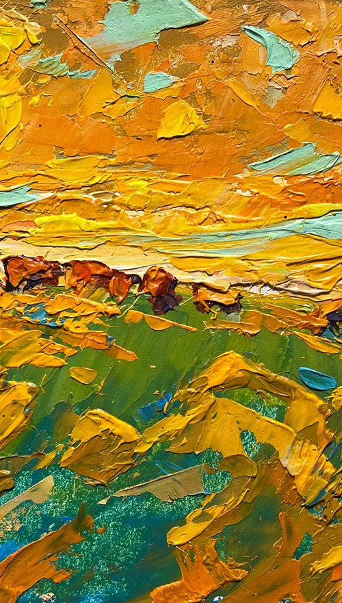 Yellow sunset in the field by Kalenyuk Alex