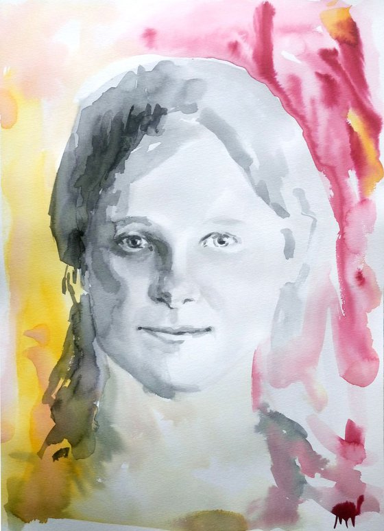 PORTRAIT -  Will you remember me? - ORIGINAL WATERCOLOR PAINTING.