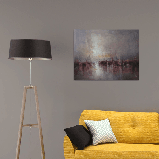 " Harbor of destroyed dreams - Shades Of Deep Madder " SPECIAL PRICE !!! W 90 x H 70 cm